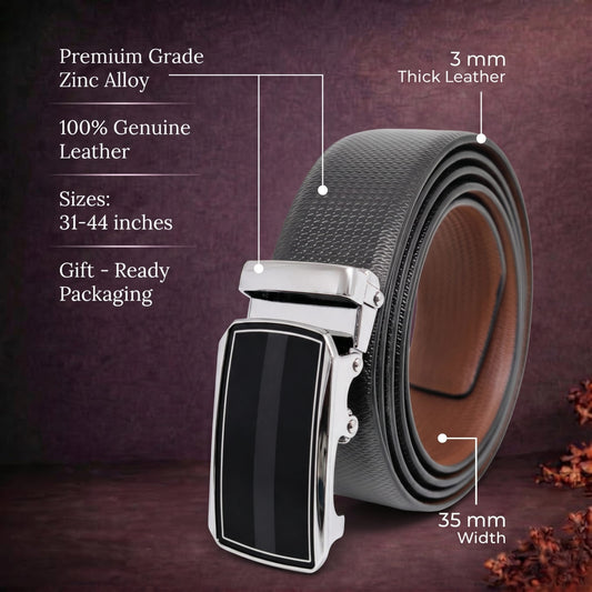 THE MEN THING Leather Belts Mens Genuine Leather Belt | 2 in 1 Reversible (Black & Brown) (1 Pc.) - SIGNORA - KLYNT