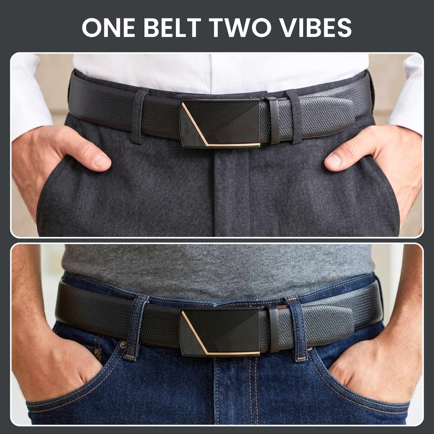 THE MEN THING Leather Belts Mens Genuine Leather Belt | 2 in 1 Reversible (Black & Brown) (1 Pc.) - SIGNORA - NOCTIS