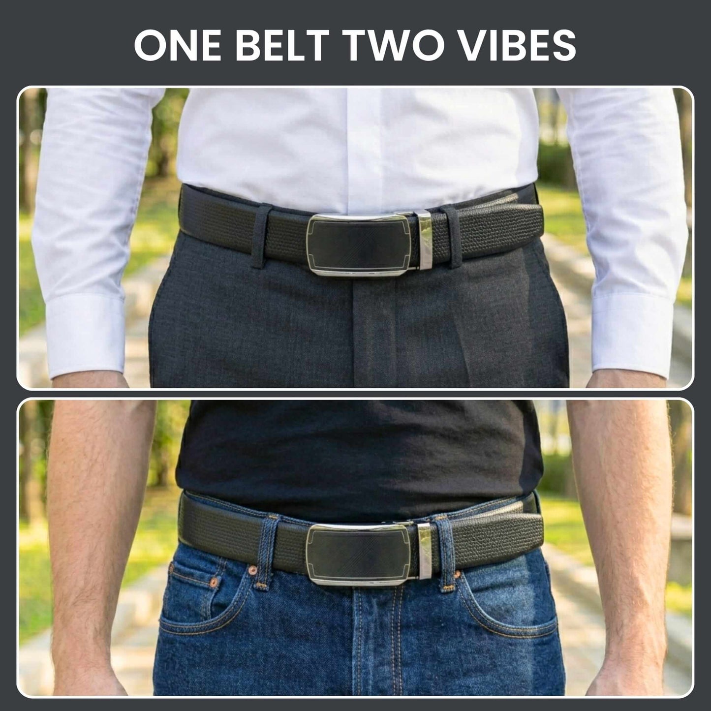 Mens Genuine Leather Belt | 2 in 1 Reversible (Black & Brown) (1 Pc.) - SIGNORA - ORLUX — Leather Belts for Men | THE MEN THING