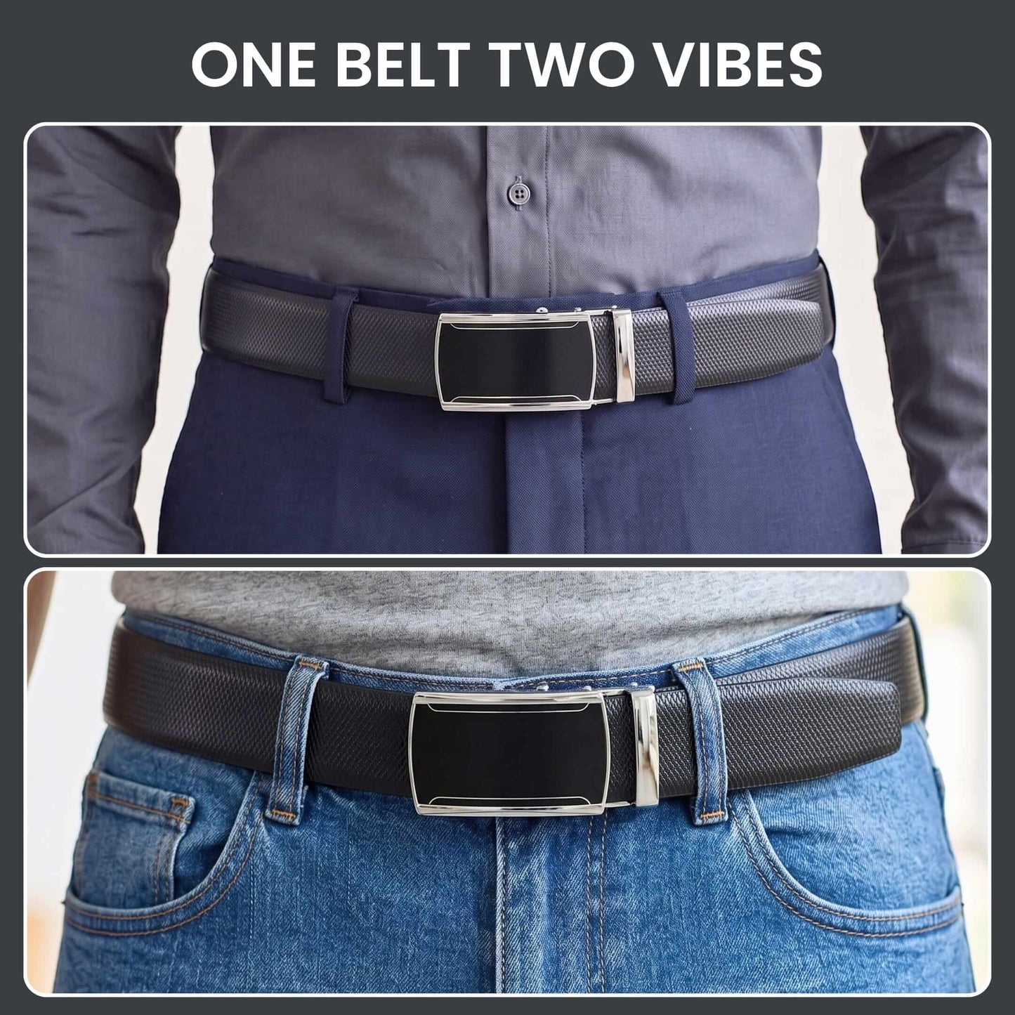 Mens Genuine Leather Belt | 2 in 1 Reversible (Black & Brown) (1 Pc.) - SIGNORA - VELMIR — Leather Belts for Men | THE MEN THING