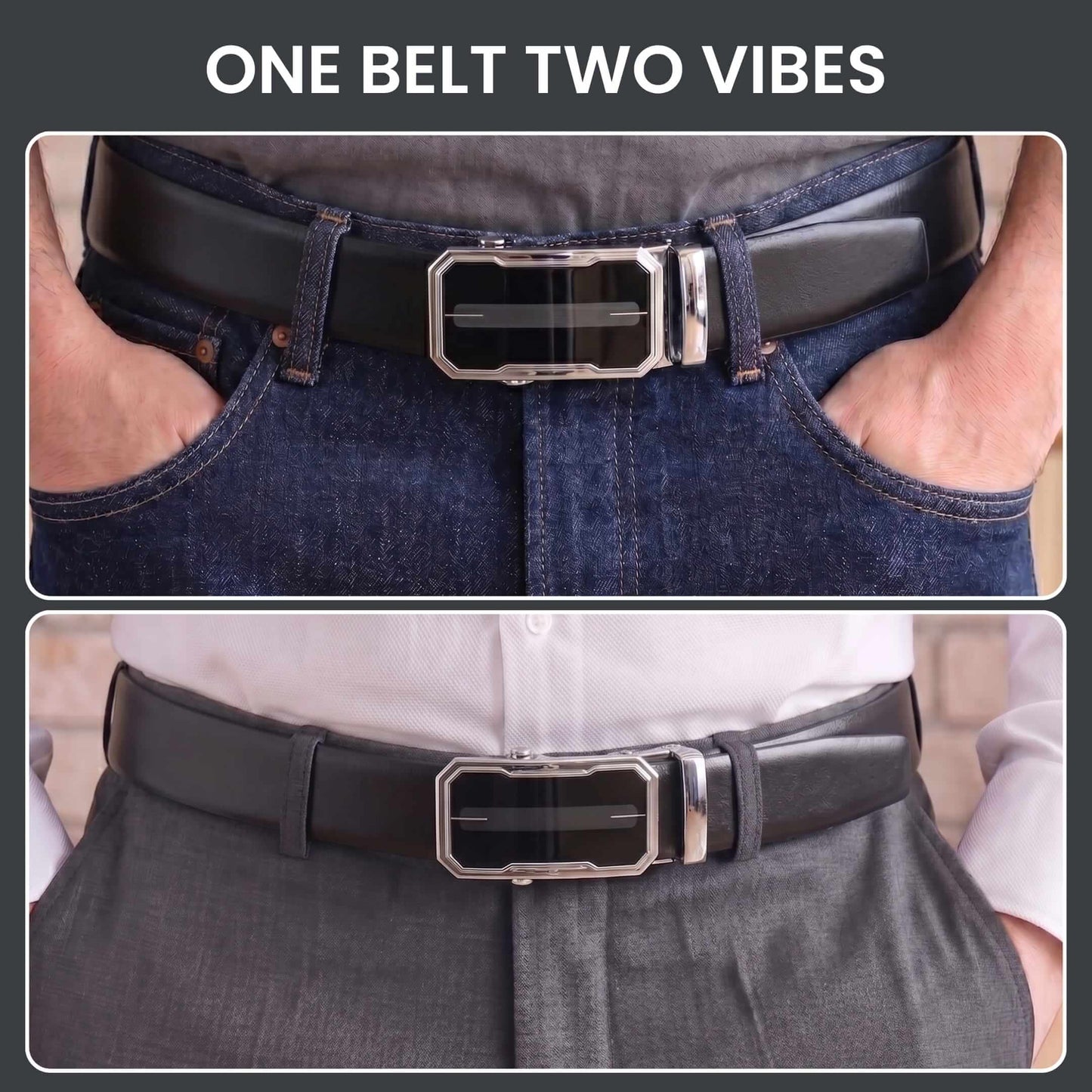 Mens Genuine Leather Belt | 2 in 1 Reversible (Black & Brown) (1 Pc.) - VELARO - AVENZO — Leather Belts for Men | THE MEN THING