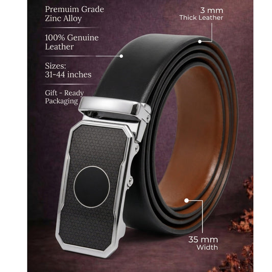 THE MEN THING Leather Belts Mens Genuine Leather Belt | 2 in 1 Reversible (Black & Brown) (1 Pc.) - VELARO - MONTREX