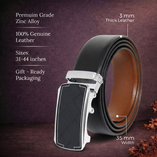 Mens Genuine Leather Belt | 2 in 1 Reversible (Black & Brown) (1 Pc.) - VELARO - ORLUX — Leather Belts for Men | THE MEN THING