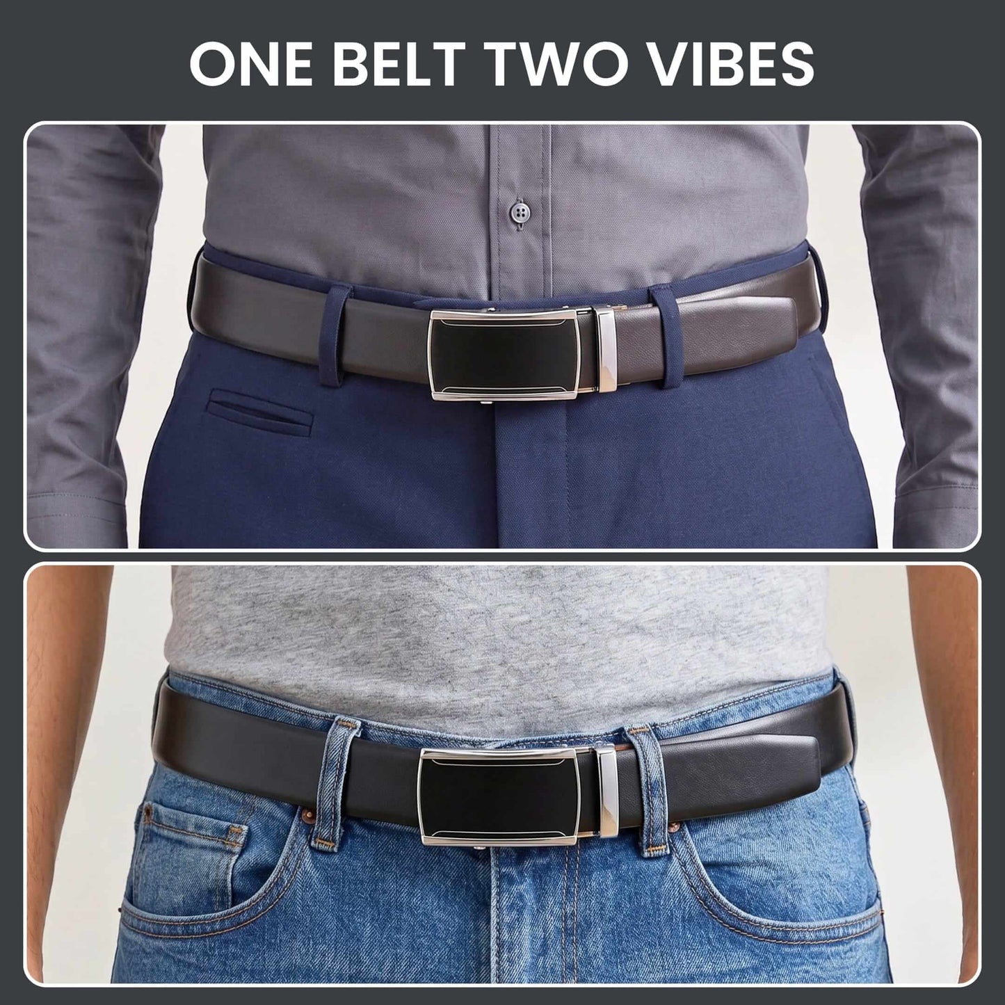 Mens Genuine Leather Belt | 2 in 1 Reversible (Black & Brown) (1 Pc.) - VELARO - VELMIR — Leather Belts for Men | THE MEN THING