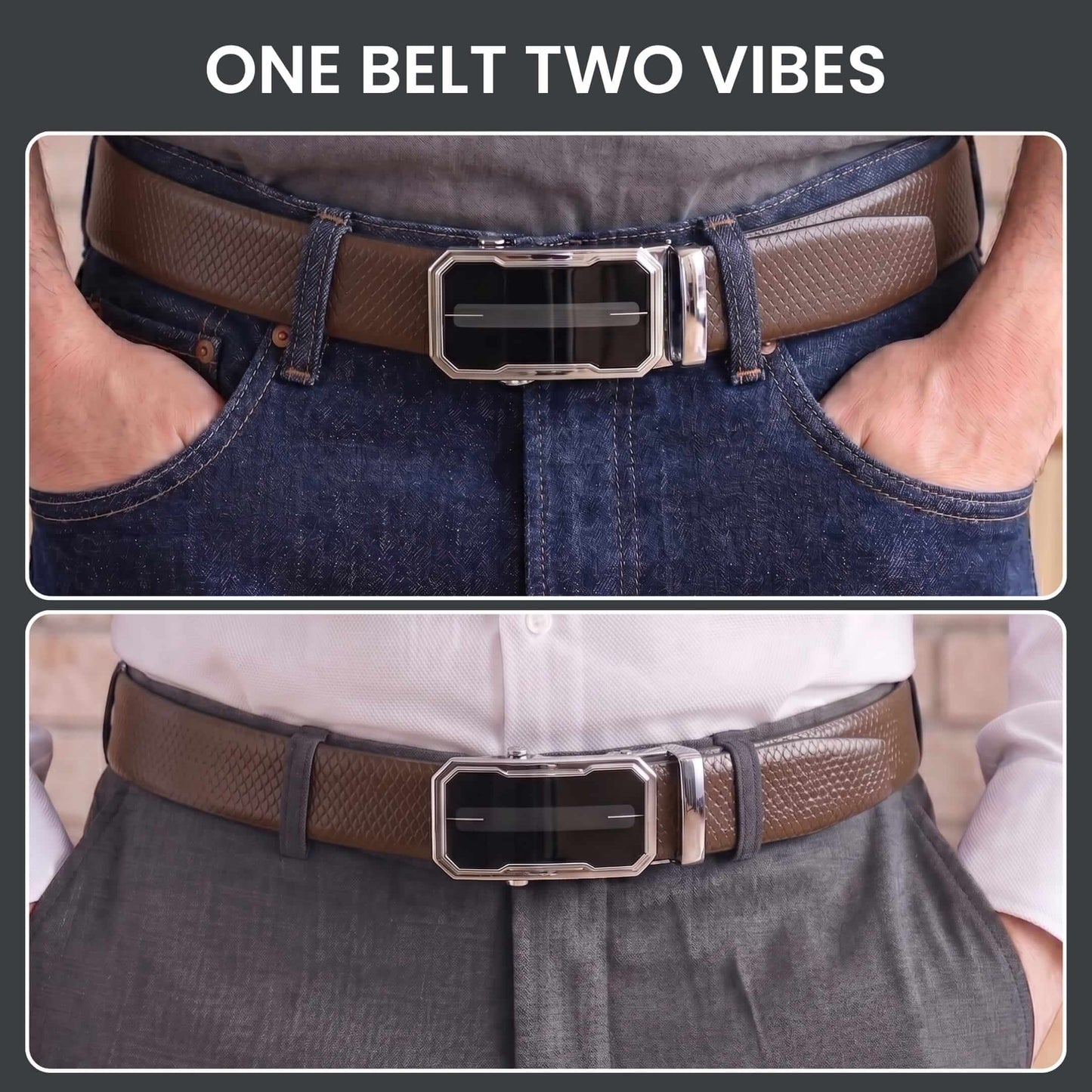 Mens Genuine Leather Belt | 2 in 1 Reversible (Brown & Black) (1 Pc.) - REXVA - AVENZO — Leather Belts for Men | THE MEN THING