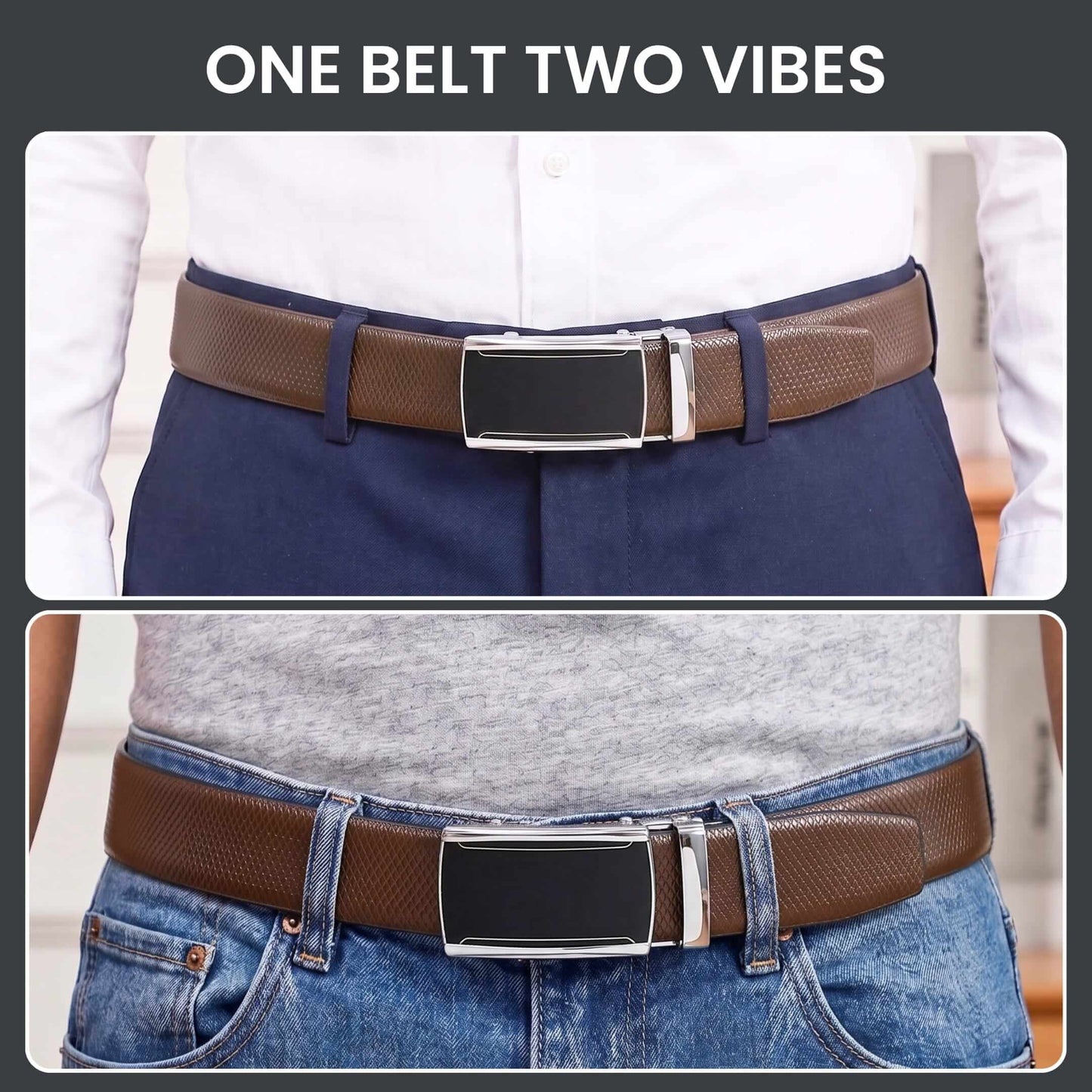 Mens Genuine Leather Belt | 2 in 1 Reversible (Brown & Black) (1 Pc.) - REXVA - VELMIR — Leather Belts for Men | THE MEN THING
