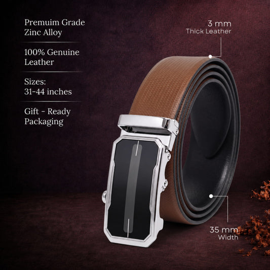 Mens Genuine Leather Belt | 2 in 1 Reversible (Brown & Black) (1 Pc.) - SIGNORA - AVENZO — Leather Belts for Men | THE MEN THING