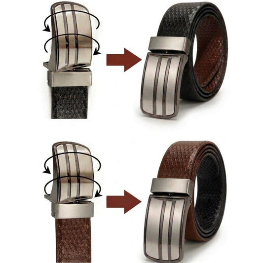 THE MEN THING Leather Belts NOVARO BROWN - Premium Genuine Leather Reversible Belt | Durable & Stylish for Everyday Wear (Size : 31-44)