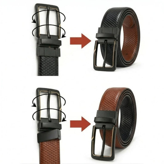 THE MEN THING Leather Belts ORVEXA BROWN - Premium Genuine Leather Reversible Belt for Men & Boys | Durable & Stylish for Everyday Wear