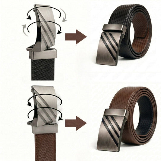 THE MEN THING Leather Belts STRYDEX BROWN - Premium Genuine Leather Reversible Belt for Men & Boys | Durable & Stylish for Everyday Wear
