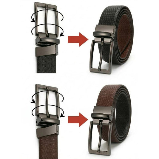 THE MEN THING Leather Belts VELTRON BROWN - Premium Genuine Leather Reversible Belt for Men & Boys | Durable & Stylish for Everyday Wear