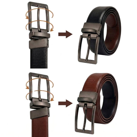 THE MEN THING Leather Belts WEVARO BROWN - Premium Genuine Leather Reversible Belt for Men & Boys | Durable & Stylish for Everyday Wear