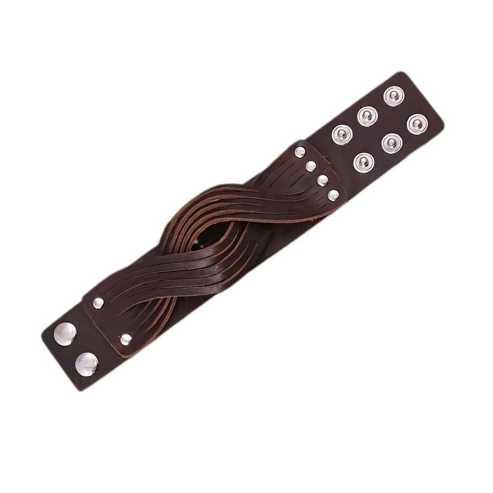 THE MEN THING Leather Bracelet TWISTBOUND BROWN - Genuine Braided Leather Bracelet Set for Men & Boys (8 inch)