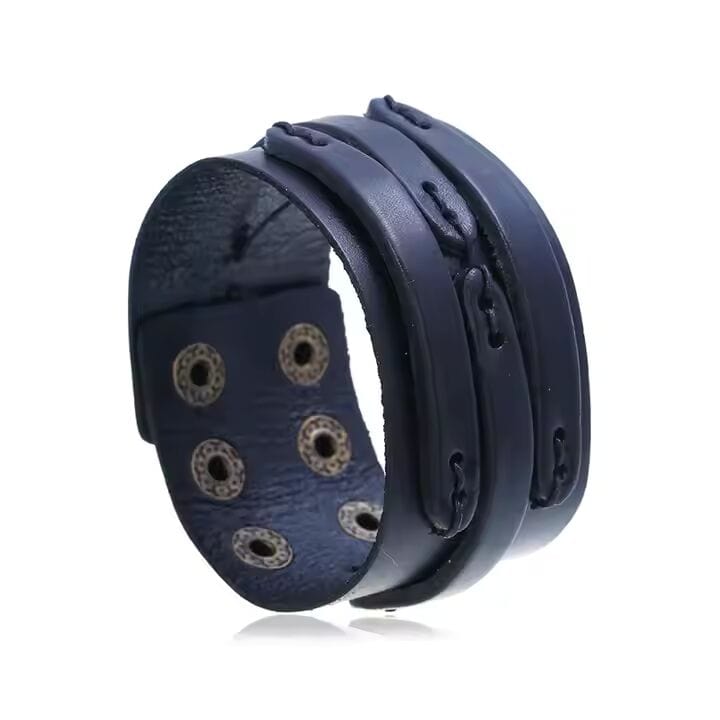 THE MEN THING Leather Bracelet WILDFIRE WRAP BLACK - Genuine Braided Leather Bracelet Set for Men & Boys (8 inch)