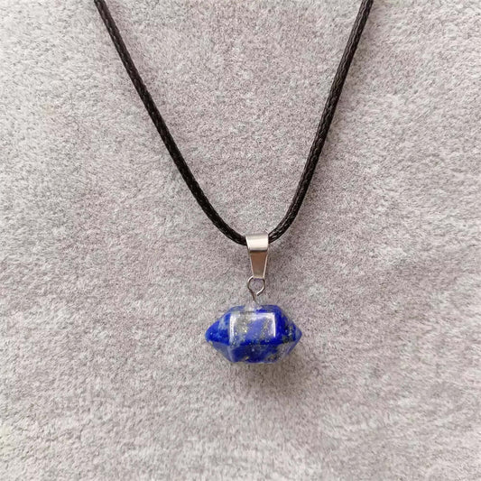 THE MEN THING Leather Necklace KYANITE Natural Crystal Pendant with 19 inch Leather Rope Chain for Men & Boys