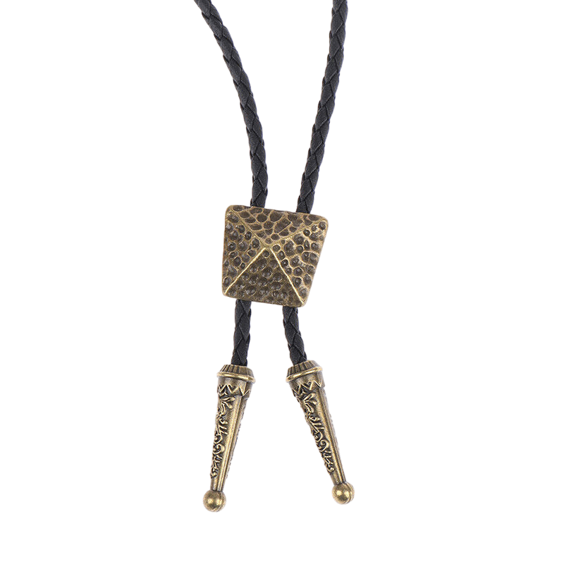 THE MEN THING Leather Necklace TRIADORN - Retro Alloy Pendant Bolo Tie | Adjustable Genuine Leather Cowboy Necktie Necklace for Men & Boys