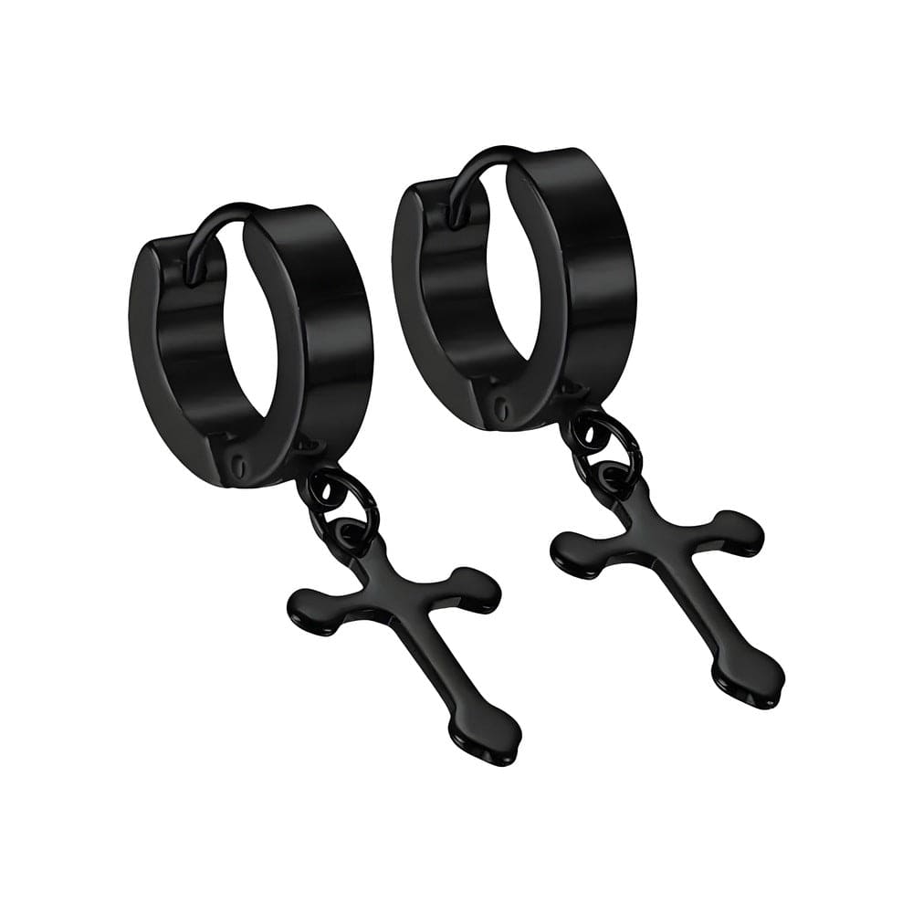 THE MEN THING Nose & Ear Ring ALTROSS BLACK - 5mm Titanium Steel Hoop Earrings for Men & Boys (2Pcs)