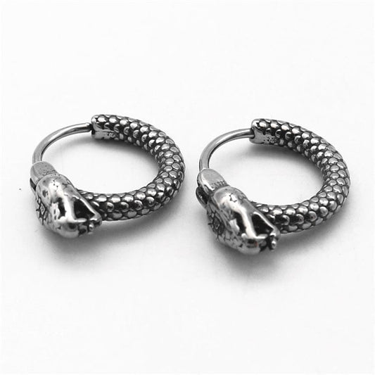 THE MEN THING Nose & Ear Ring FANG - Titanium Steel Hoop Earrings for Men & Boys (2 Pcs)