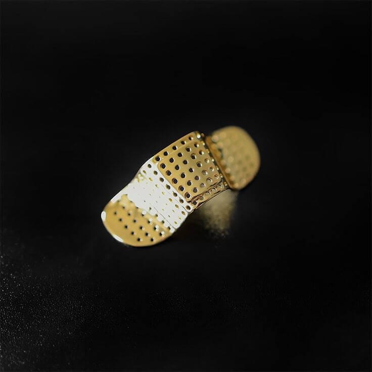 THE MEN THING Nose & Ear Ring NOSE BAND-AID - Gold Toned Fashion Nasal Clip, Nightclub - No Holes Nose Clip, Nose Strip for Men and Boys (1 Pcs)