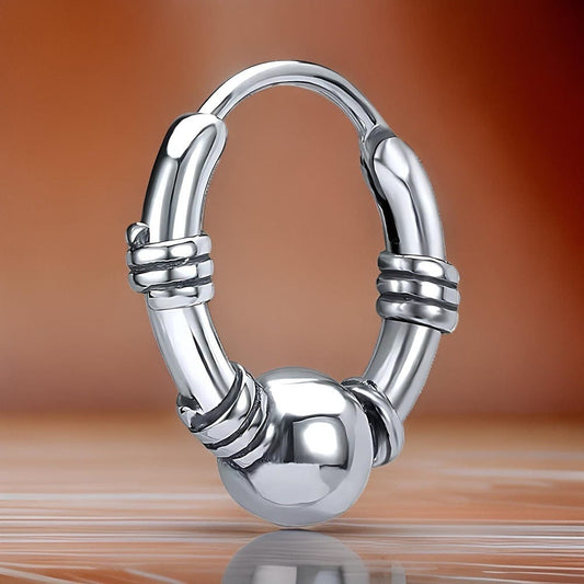 THE MEN THING Nose & Ear Ring Pair (Both Ears) COMET HOOPS - Titanium Steel Hoop Earrings for Men & Boys (2 Pcs)