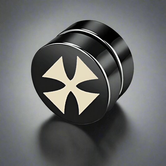 THE MEN THING Nose & Ear Ring Pair (Both Ears) CRUCIBLE - Magnetic Non-Piercing Pure Titanium Steel Studs Earrings for Men & Boys (2 Pcs)