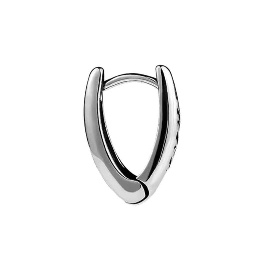 THE MEN THING Nose & Ear Ring Pair (Both Ears) EVOSTUDS SILVER - Titanium Steel Hoop Earrings for Men & Boys (2 Pcs)