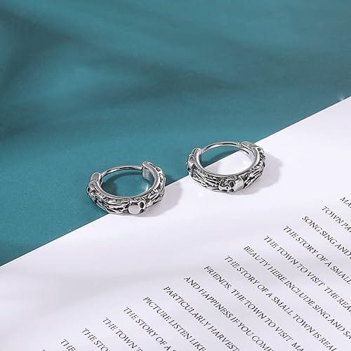 THE MEN THING Nose & Ear Ring Pair (Both Ears) GHOSTFURY HOOPS - Titanium Steel Hoop Earrings for Men & Boys (2 Pcs)