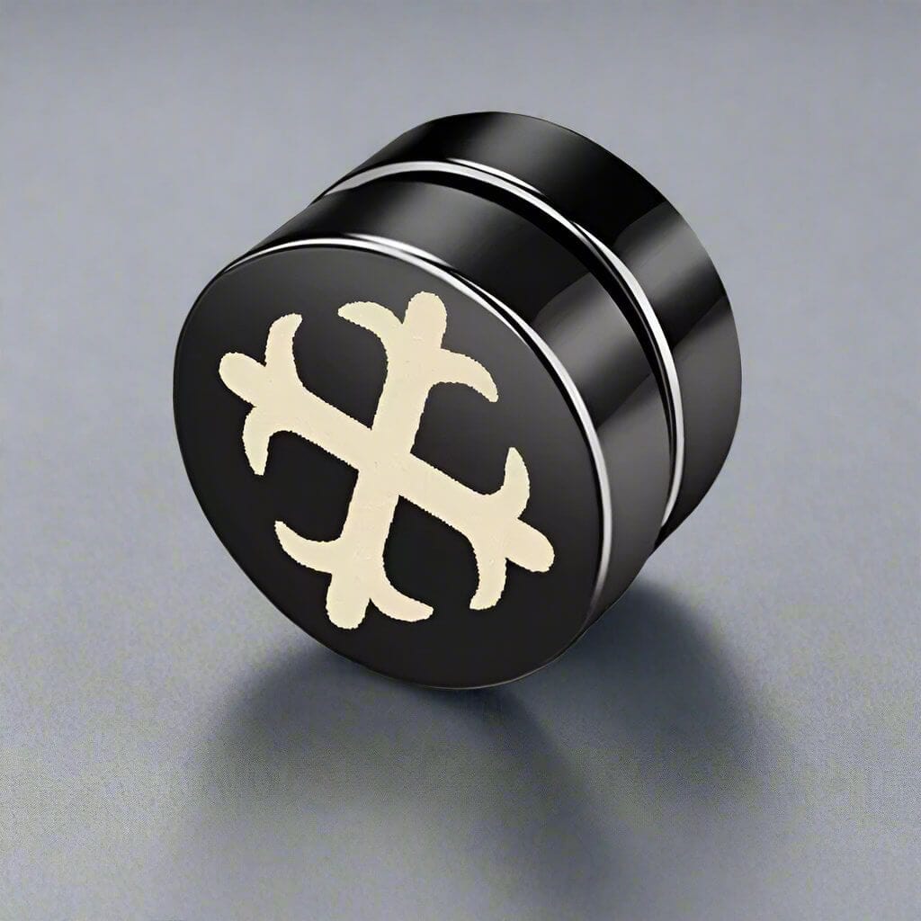 THE MEN THING Nose & Ear Ring Pair (Both Ears) GLINT CROSS - Magnetic Non-Piercing Pure Titanium Steel Studs Earrings for Men & Boys (2 Pcs)