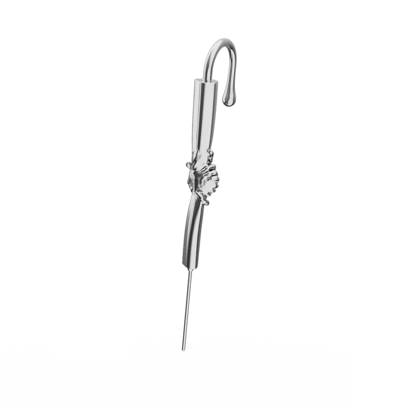 THE MEN THING Nose & Ear Ring Pair (Both Ears) HELPING HAND - Pure Titanium Steel Ear Crawler Hook Pin Cuff Earrings for Men & Boys (2 Pcs)