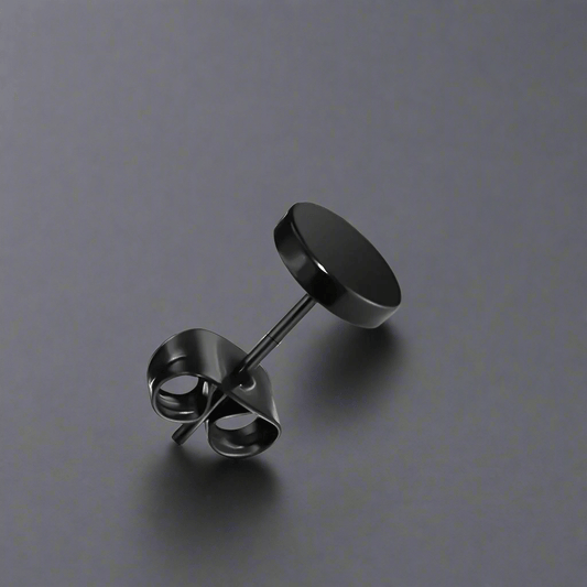 THE MEN THING Nose & Ear Ring Pair (Both Ears) ORBIT BLACK - Pure Titanium Steel Piercing Ear Earrings for Men & Boys (2 Pcs)