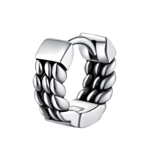 THE MEN THING Nose & Ear Ring Pair (Both Ears) PRIME LINK - Titanium Steel Hoop Earrings for Men & Boys (2 Pcs)