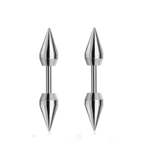 THE MEN THING Nose & Ear Ring Pair (Both Ears) ROUND ARROW - Pure Titanium Steel Arrow Stud Earrings for Men & Boys (2 Pcs)