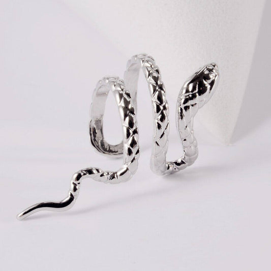 THE MEN THING Nose & Ear Ring Pair (Both Ears) SNAKE TWIST - Alloy Adjustable Ear Cuff for Men & Boys (2 Pcs)