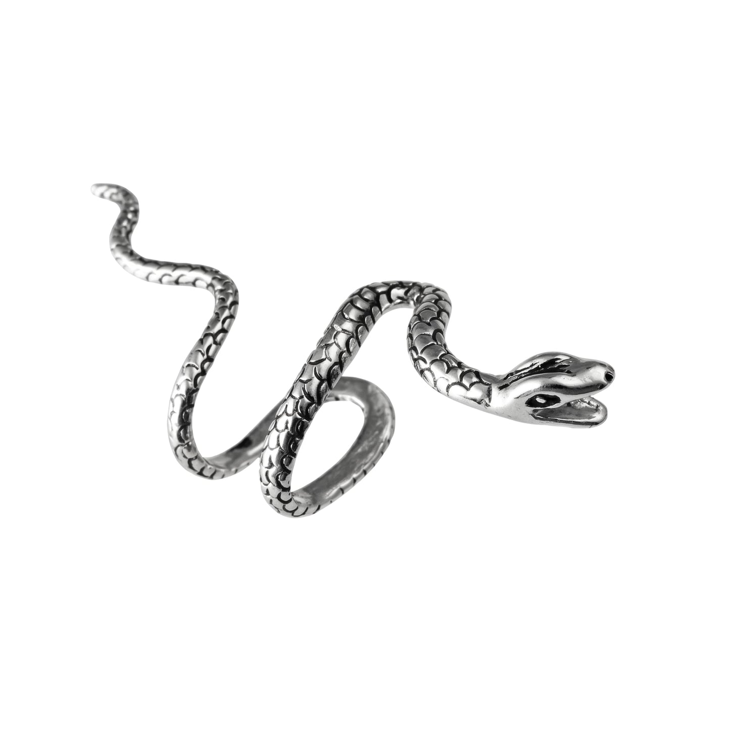THE MEN THING Nose & Ear Ring Pair (Both Ears) SNAKE TWIST - Alloy Adjustable Ear Cuff for Men & Boys (2 Pcs)