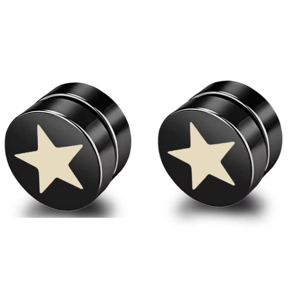 THE MEN THING Nose & Ear Ring Pair (Both Ears) STARLUX - Magnetic Non-Piercing Pure Titanium Steel Studs Earrings for Men & Boys (2 Pcs)