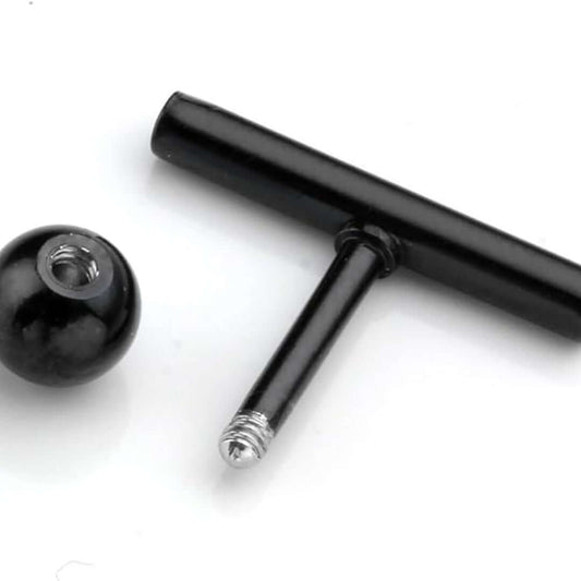 THE MEN THING Nose & Ear Ring Pair (Both Ears) T-SHAPED - Titanium Steel Stud Earrings for Men & Boys (2 Pcs)