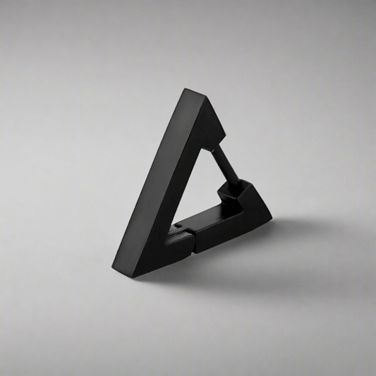 THE MEN THING Nose & Ear Ring Pair (Both Ears) TRIANGLE HOOP - Titanium Steel Stud Earrings for Men & Boys (2 Pcs)