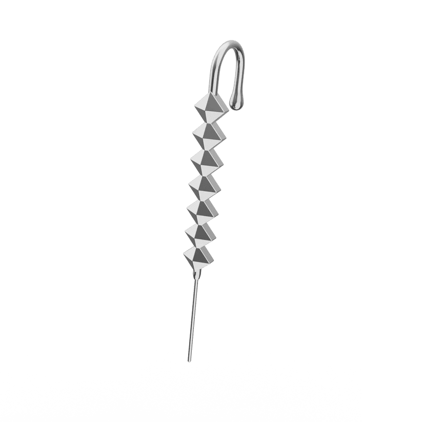 THE MEN THING Nose & Ear Ring Pair (Both Ears) VICTORY BRAID - Pure Titanium Steel Ear Crawler Hook Pin Cuff Earrings for Men & Boys (2 Pcs)