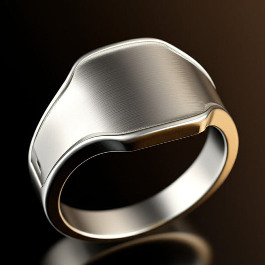 THE MEN THING Rings 16 Royal Series - SILVERHUSH RING - Pure Stainless Steel Men’s Silver-Plated Ring – Statement Luxury Jewelry (Size : 16-19-22-24)