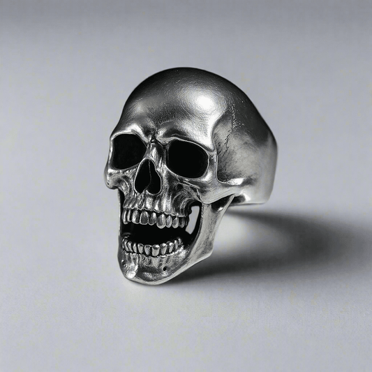 THE MEN THING Rings 16 SPIRE SKULL RING - Pure Stainless Steel Men’s Steel-Plated Ring – Statement Luxury Jewelry (Size : 16-22-27)