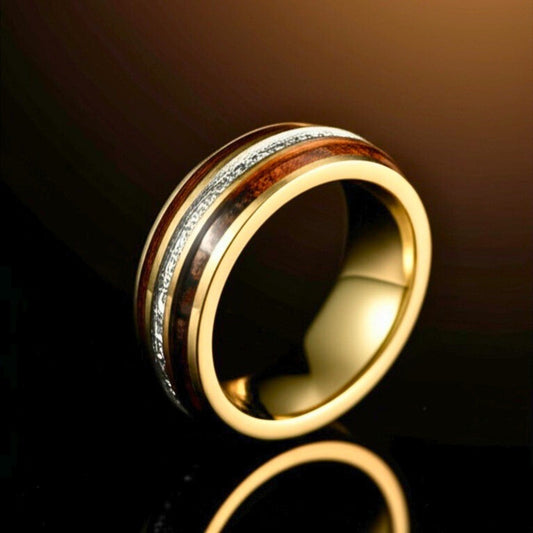 THE MEN THING Rings 17 Royal Series - HELIOS CREST RING - Pure Stainless Steel Men’s Gold-Plated Ring – Statement Luxury Jewelry (Size : -17-19-23-25)