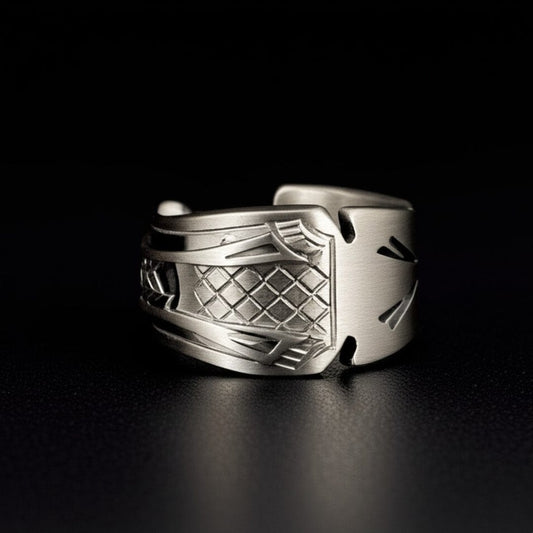 THE MEN THING Rings 19 Royal Series - ROGUE SIGIL RING - Pure Stainless Steel Men’s Steel-Plated Ring – Statement Luxury Jewelry (Size : 19-20-21-22-25)