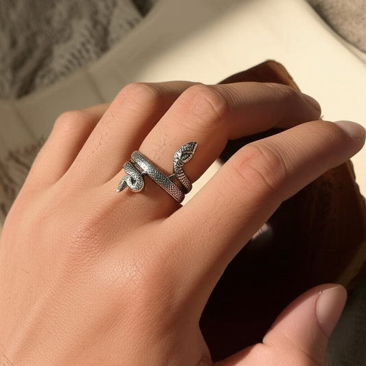 THE MEN THING Rings COBRA CREST RING - Pure Stainless Steel Men’s Steel-Plated Ring – Statement Luxury Jewelry (Size : 16-23-28)