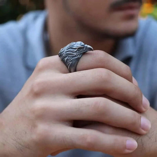 THE MEN THING Rings EAGLE HEAD - Titanium Steel Ring for Men