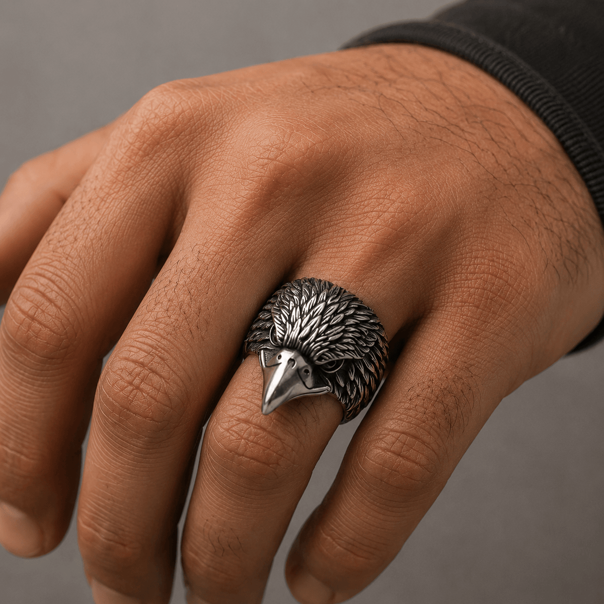 THE MEN THING Rings EAGLE HEAD - Titanium Steel Ring for Men