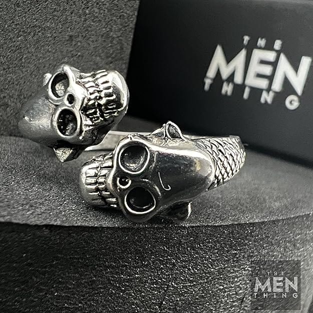 THE MEN THING Rings GRIMHUG - Alloy Adjustable Vintage Ring, American trending Style for Men & Boys