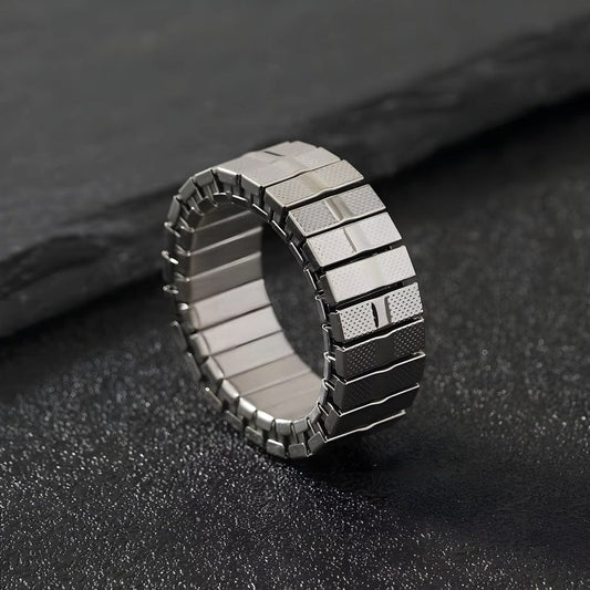 THE MEN THING Rings KAELION - Adjustable Pure Titanium Steel Ring for Men & Boys