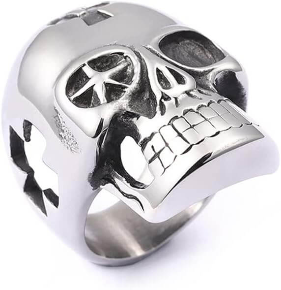 THE MEN THING Rings PHANTOM Titanium Steel Ring for Men and Boys (Size-21)