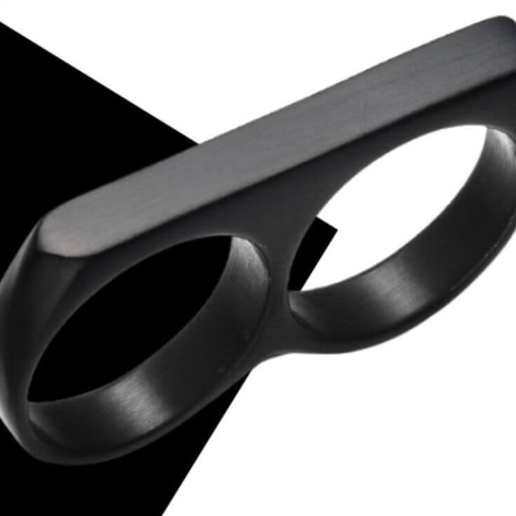 THE MEN THING Rings Rebellious Two Black