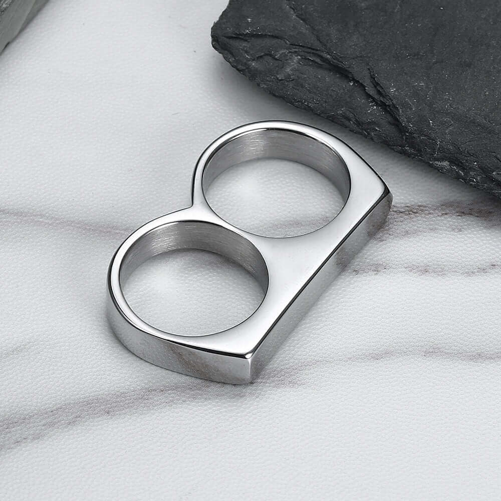 THE MEN THING Rings Rebellious Two Silver